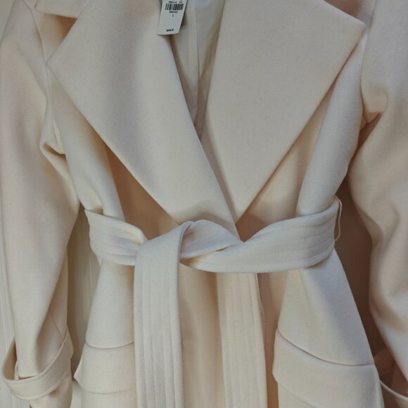 Express Belted Wrap Front Coat, Swan (Ivory-Off-White), Large(NWT) - Picture 13 of 16